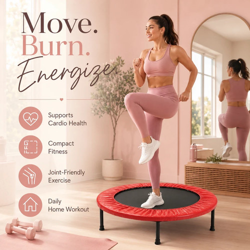 Mini fitness trampoline red - fitness,